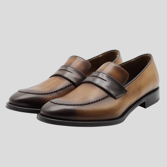 Bruno Magli Arezzo Burnished Leather Penny Loafer - Picture 2 of 5